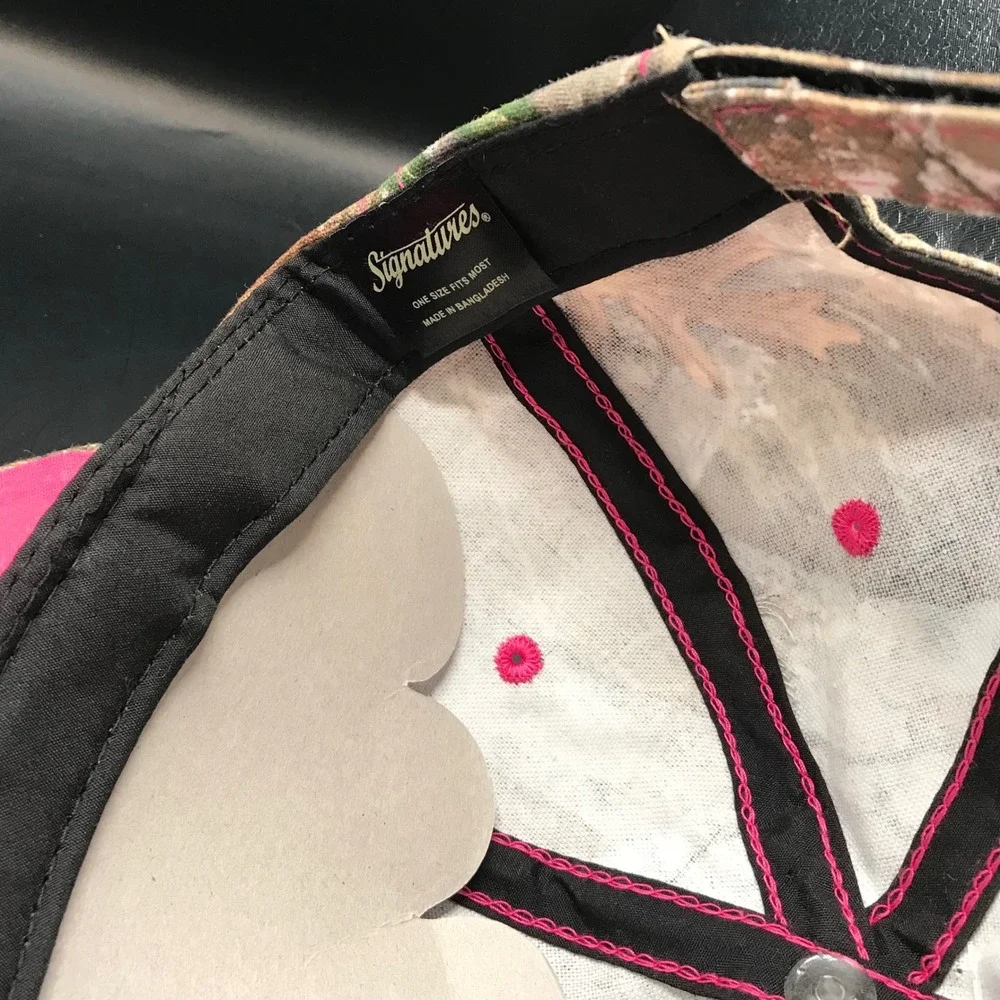 Realtree EDGE Camo Hat Womens Adjustable Strapback Cap Pink Stitching Blank